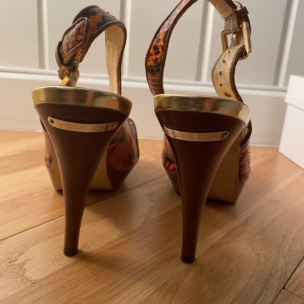 Michael Kors Python Heels Worn Once!! Like New. B… - image 5
